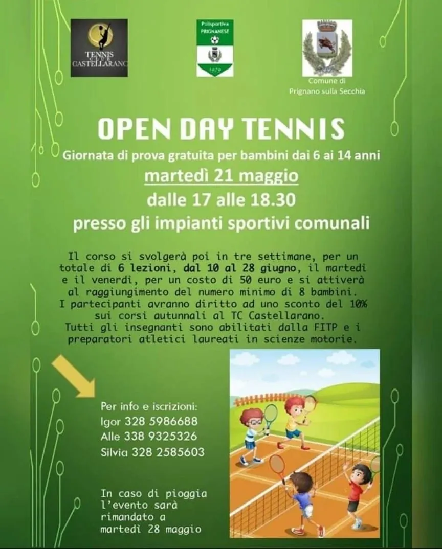 Open day di tennis a Prignano sulla Secchia